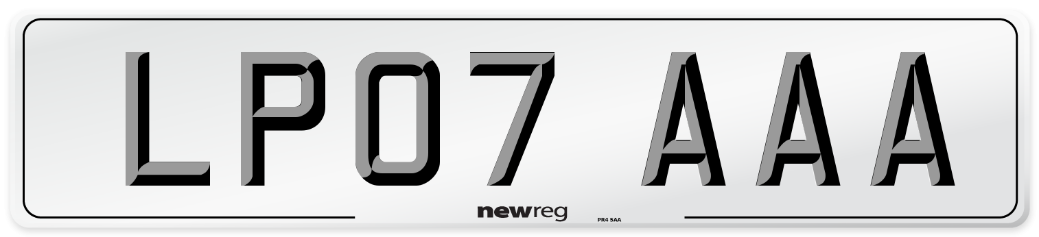 LP07 AAA Number Plate from New Reg